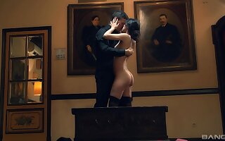 Ana Marco wearing stockings gets fucked by a total stranger
