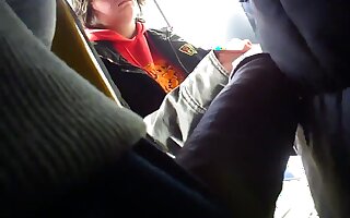 Touches dick adjacent to full bus PART-1
